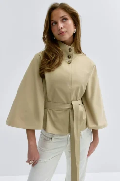 14+ belted trench cape