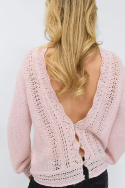 14+ knitted open back sweater