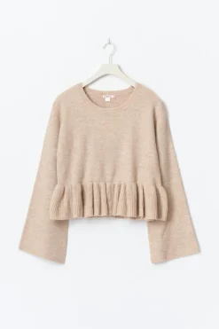 14+ knitted peplum sweater