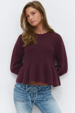 14+ knitted peplum sweater