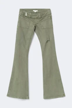 14+ pleated flare jeans