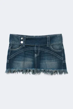 14+ pleated low denim skirt
