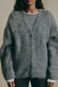 Alpaca blend knitted cardigan