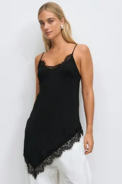 Asymmetric lace singlet
