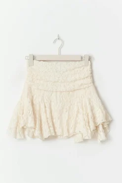 Asymmetric lace skirt