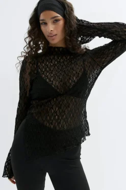 Asymmetric lace top