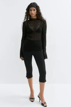 Asymmetric lace top