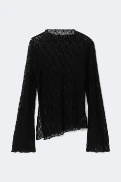 Asymmetric lace top