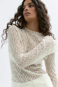 Asymmetric lace top