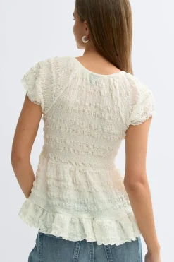 Babydoll lace detail top