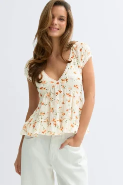 Babydoll lace detail top