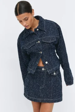 Boucle denim skirt