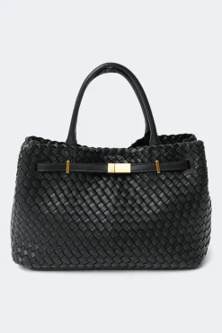 Braided top handle bag