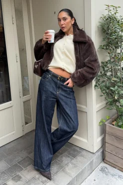 Buckle baggy jeans