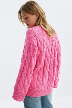 Chunky knitted cable cardigan