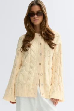 Chunky knitted cable cardigan