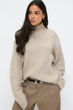 Chunky turtleneck knit sweater