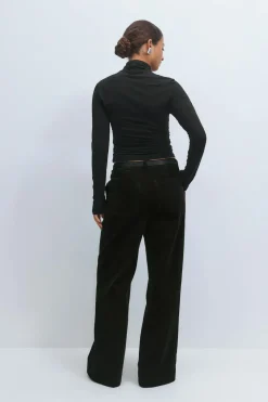 Corduroy high waist trousers