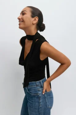 Cowlneck scarf top