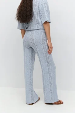 Crochet stripe trousers
