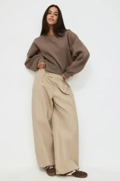Crop crewneck sweater