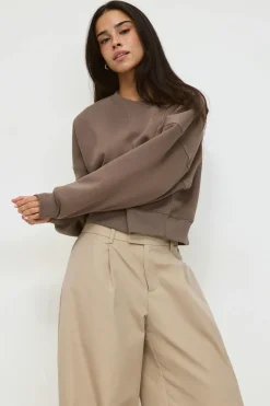 Crop crewneck sweater