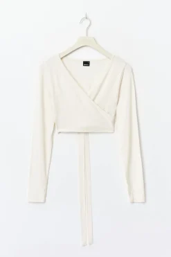 Cropped yoga wrap cardigan