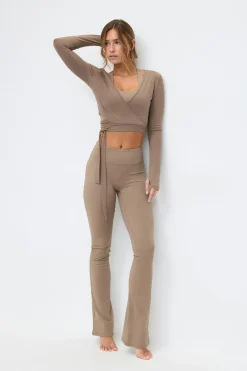 Cropped yoga wrap cardigan