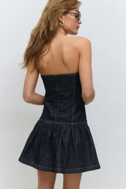Denim frill dress
