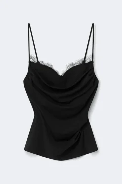 Draped lace singlet