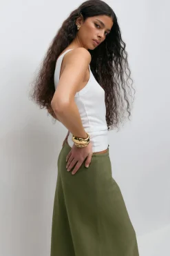 Drawstring maxi skirt