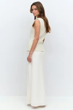 Drawstring maxi skirt