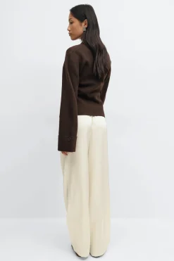 Drawstring satin trousers