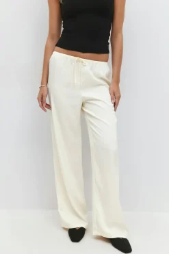 Drawstring satin trousers