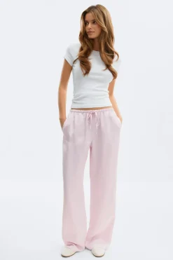 Drawstring satin trousers