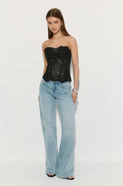 Embroidered corset top