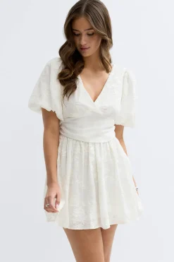 Embroidered mini dress