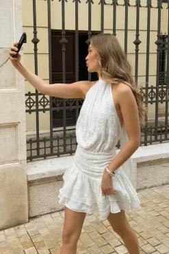 Embroidery mini dress