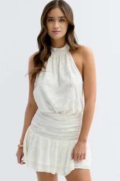 Embroidery mini dress