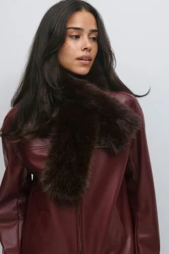 Faux fur plush scarf