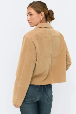 Faux suede short jacket