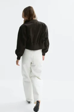 Faux suede short jacket