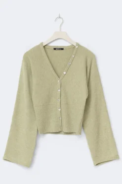 Fitted waist knitted cardigan