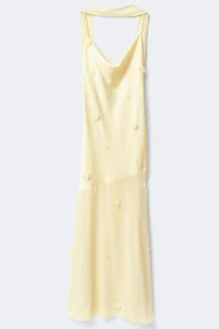 Floral maxi cowlneck dress