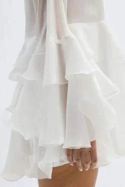 Flowy frill mini dress
