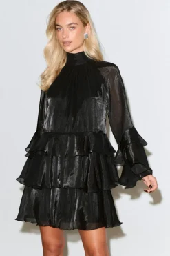 Flowy frill mini dress