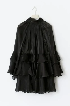 Flowy frill mini dress