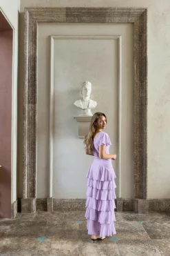 Frill maxi dress