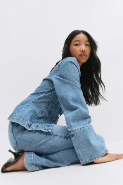 Front pocket flare jeans