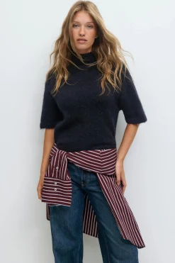 Funnel neck knitted top